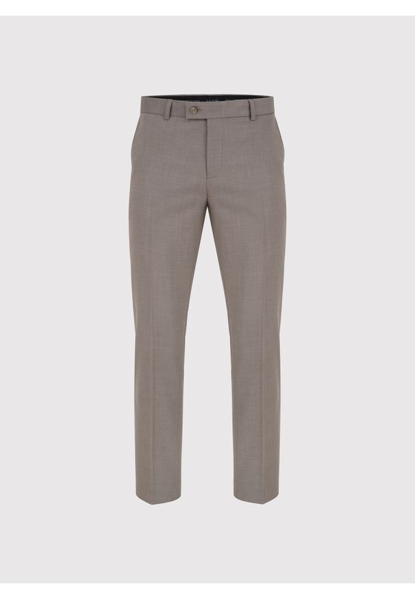 Pako Lorente - PAKO LORENTE – Jasnobrązowe spodnie ganiturowe. Kolor: brązowy. Materiał: poliester, elastan, wiskoza. Wzór: gładki. Styl: elegancki, młodzieżowy