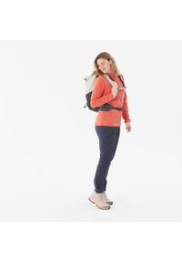 quechua - Polar turystyczny damski Quechua MH100 zamek. Typ kołnierza: kołnierzyk stójkowy. Kolor: pomarańczowy, czerwony, wielokolorowy. Materiał: poliester, materiał. Sport: turystyka piesza #2