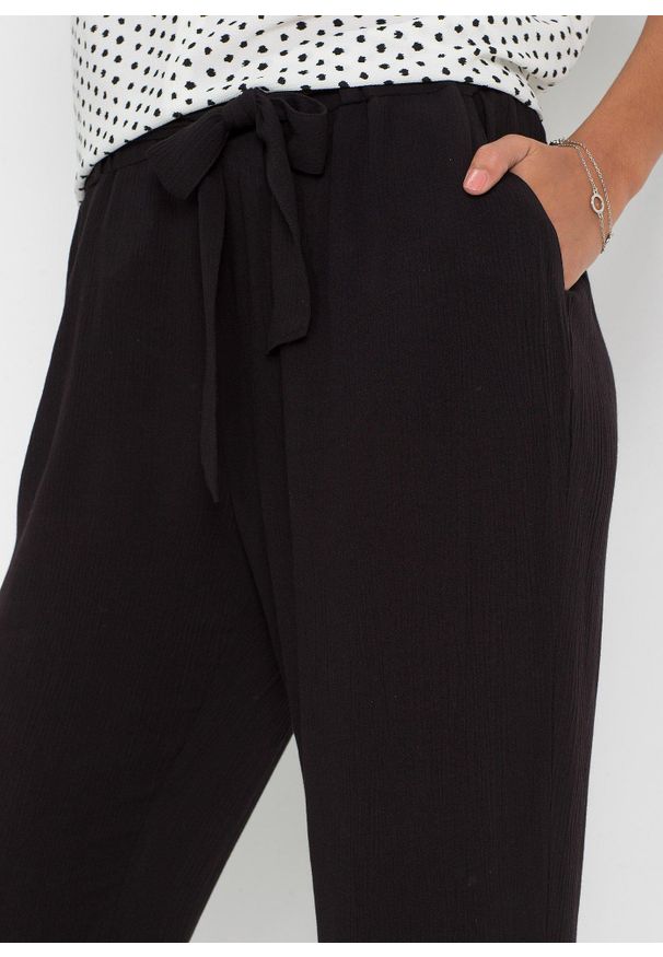 bonprix - Spodnie. Kolor: czarny. Materiał: materiał