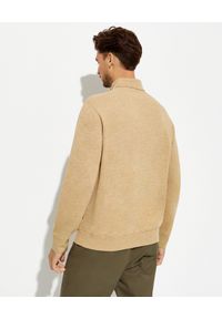Ralph Lauren - RALPH LAUREN - Beżowy sweter pullover Regular Fit. Typ kołnierza: polo. Kolor: beżowy. Materiał: dzianina, bawełna. Wzór: haft