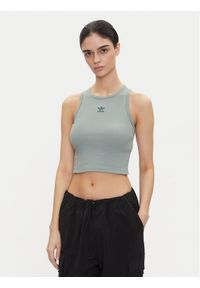 Adidas - adidas Top Essentials JC9005 Zielony Slim Fit. Kolor: zielony. Materiał: bawełna, wiskoza