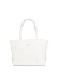 Calvin Klein Torebka Ck Daily Shopper Medium Pebble K60K611766 Biały. Kolor: biały. Materiał: skórzane #1