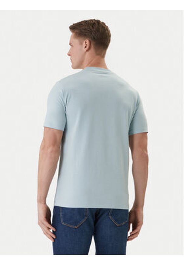 Karl Lagerfeld - KARL LAGERFELD T-Shirt 755047 562235 Błękitny Regular Fit. Typ kołnierza: dekolt w karo. Kolor: niebieski. Materiał: bawełna