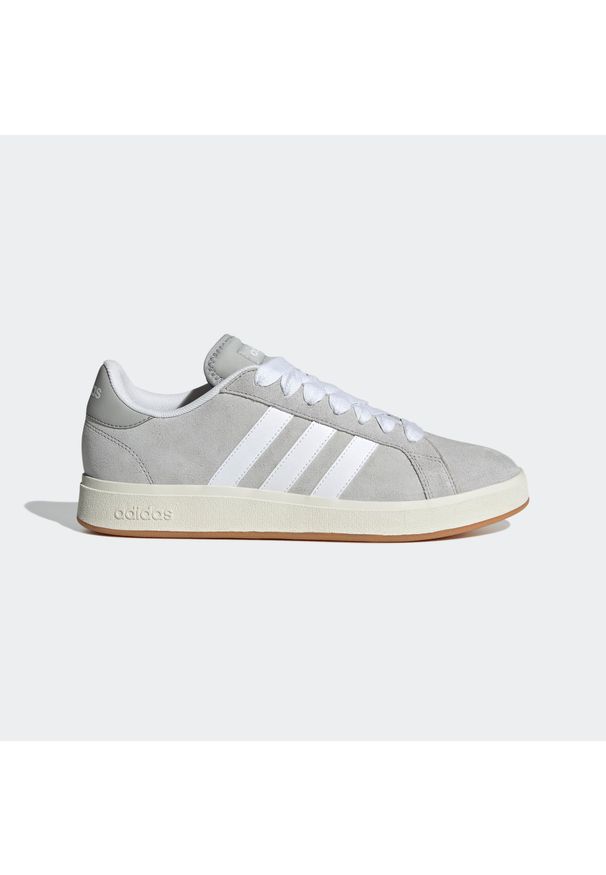 Adidas - Sneakersy męskie ADIDAS Grand Court Base 00s. Kolor: szary. Materiał: guma, kauczuk, syntetyk. Szerokość cholewki: normalna