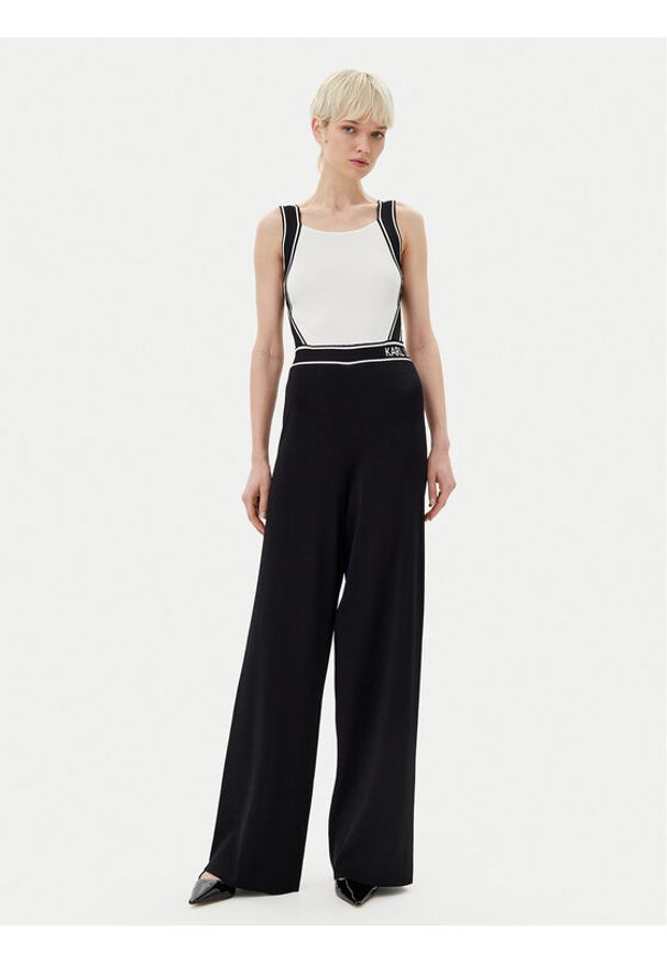 Karl Lagerfeld - KARL LAGERFELD Kombinezon A2W13021 Czarny Slim Fit. Kolor: czarny. Materiał: wiskoza