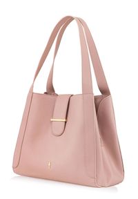 Ochnik - Różowa torebka damska trzykomorowa. Kolor: różowy. Materiał: skórzane. Rodzaj torebki: na ramię #2