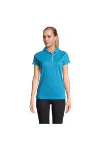 SOL'S - Damska koszulka polo Sol's Performer. Okazja: na co dzień. Typ kołnierza: polo. Kolor: wielokolorowy, niebieski, zielony. Styl: casual #1