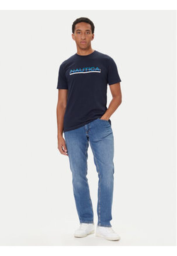 Nautica T-Shirt Koa N1S03430 Granatowy Regular Fit. Kolor: niebieski. Materiał: bawełna