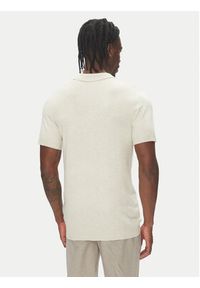 Lindbergh Polo 30-800159 Beżowy Slim Fit. Typ kołnierza: polo. Kolor: beżowy. Materiał: wiskoza #3