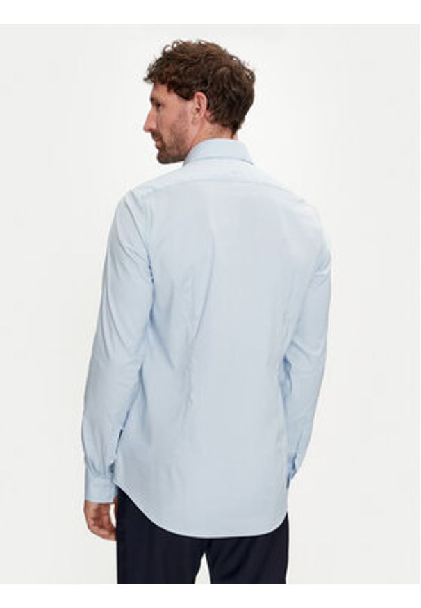 Calvin Klein Koszula K10K113182 Niebieski Slim Fit. Kolor: niebieski. Materiał: bawełna, syntetyk