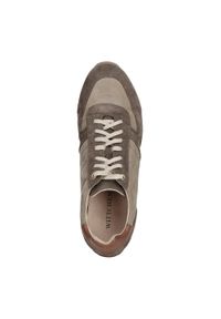 Wittchen - Męskie sneakersy z różnych skór beżowe. Okazja: na co dzień. Nosek buta: okrągły. Kolor: beżowy. Materiał: skóra, nubuk
