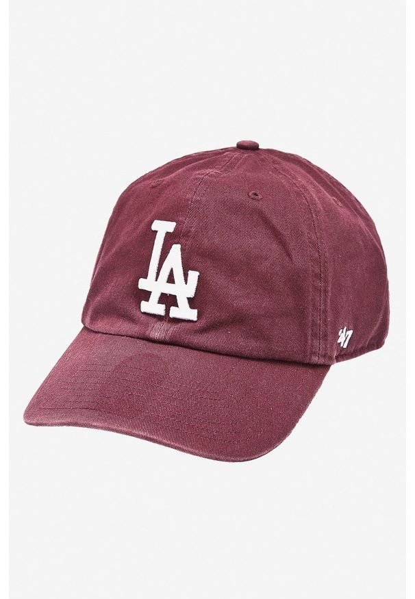 47 Brand - 47brand - Czapka MLB Los Angeles Dodgers. Kolor: brązowy. Materiał: tkanina, bawełna. Wzór: gładki