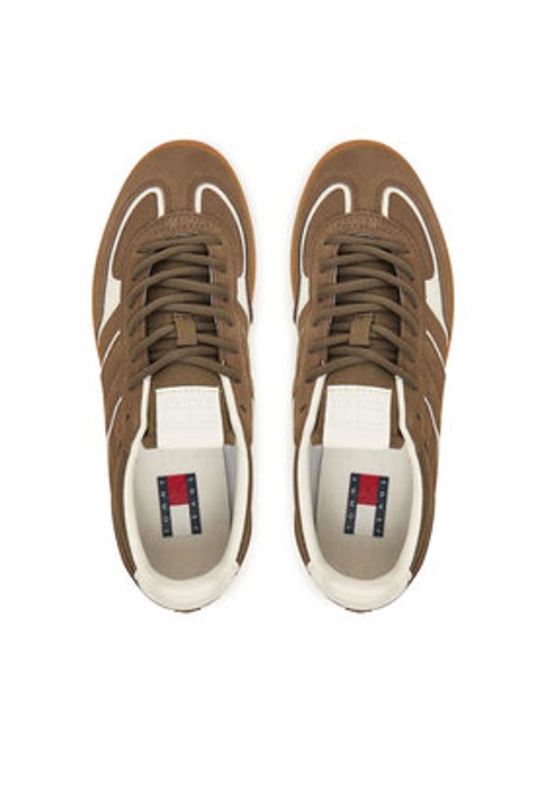 Tommy Jeans Sneakersy The Greenwich Edge EN0EN02838 Brązowy. Kolor: brązowy. Materiał: zamsz, skóra