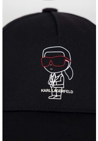 Karl Lagerfeld czapka z daszkiem kolor czarny z nadrukiem. Kolor: czarny. Wzór: nadruk #3