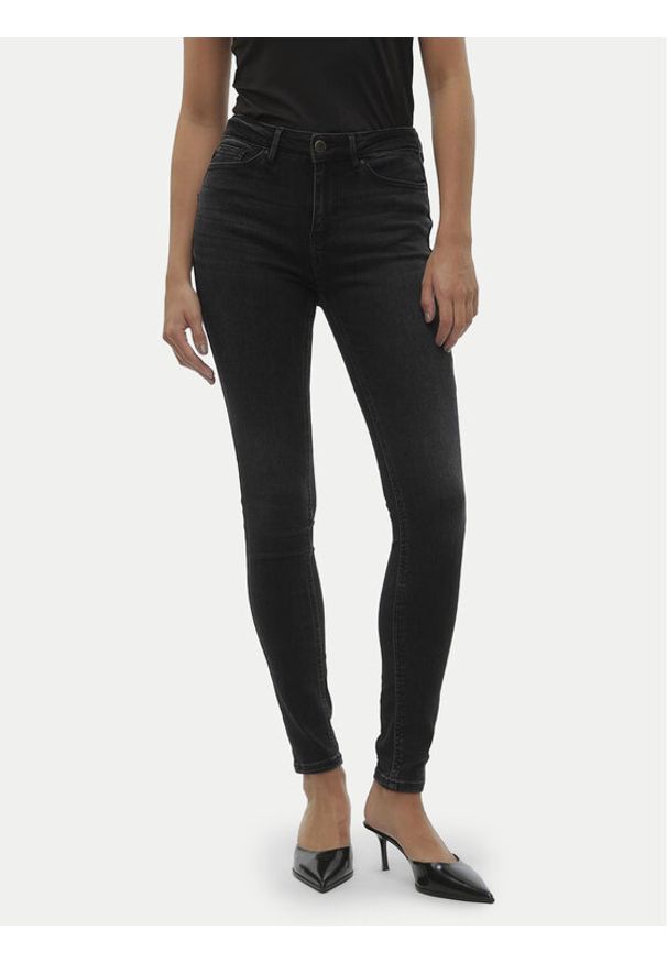 Vero Moda Jeansy Flash 10298722 Czarny Skinny Fit. Kolor: czarny