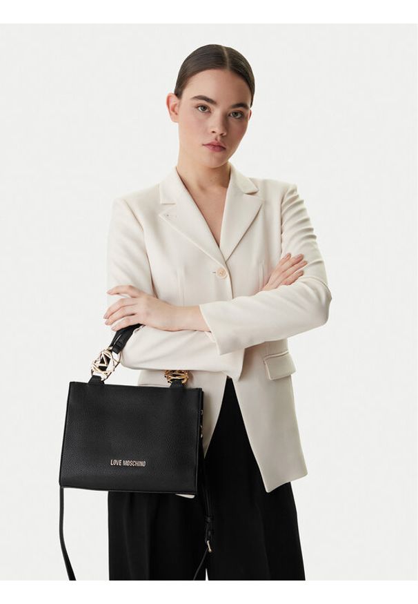 Love Moschino - LOVE MOSCHINO Torebka JC4006PP1OLB0000 Czarny. Kolor: czarny. Materiał: skórzane
