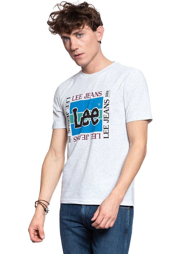 Lee - LEE T SHIRT RETRO LOGO TEE SHARP GREY MELE L60YFE03 112113644. Styl: retro