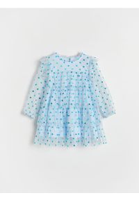 Reserved - Tiulowa sukienka w gwiazdki - jasnoniebieski. Kolor: niebieski. Materiał: tiul #1