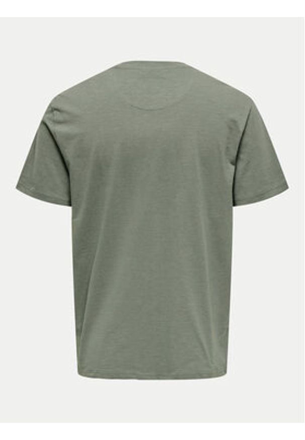 Only & Sons T-Shirt 22025286 Zielony Regular Fit. Kolor: zielony. Materiał: bawełna