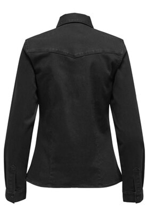 only - ONLY Koszula jeansowa Sasia 15352339 Czarny Slim Fit. Kolor: czarny. Materiał: bawełna