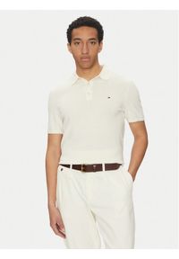 TOMMY HILFIGER - Tommy Hilfiger Polo Essential MW0MW37396 Beżowy Regular Fit. Typ kołnierza: polo. Kolor: beżowy. Materiał: bawełna