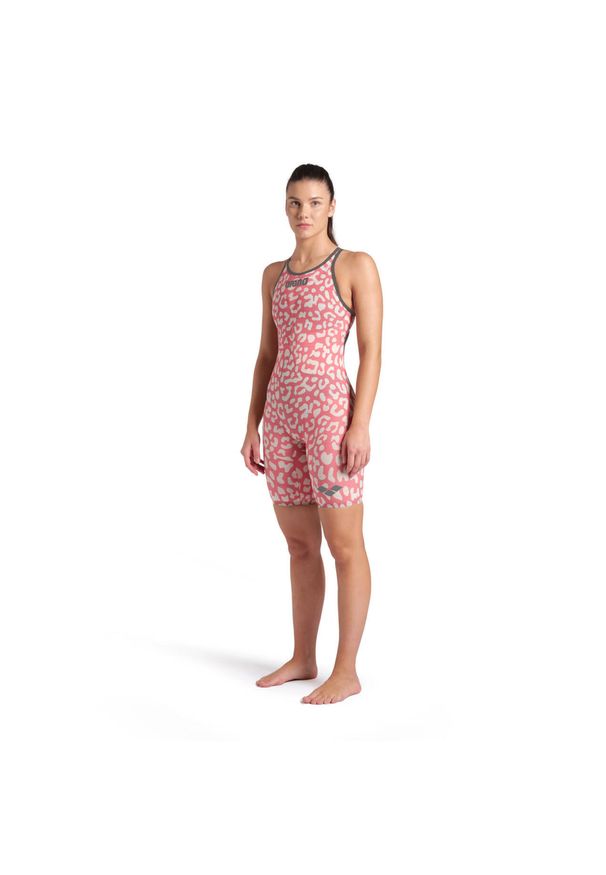 Strój startowy pływacki damski Arena CARBON AIR2 OB Leopard. Kolor: różowy. Materiał: materiał