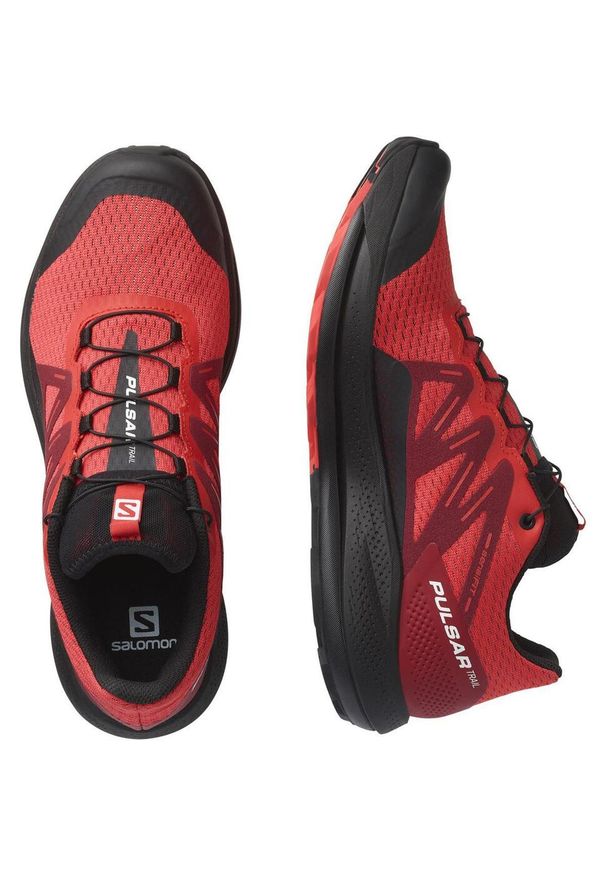 salomon - Buty do biegania męskie Salomon Pulsar Trail. Kolor: czerwony. Materiał: materiał, syntetyk. Szerokość cholewki: normalna. Sport: bieganie