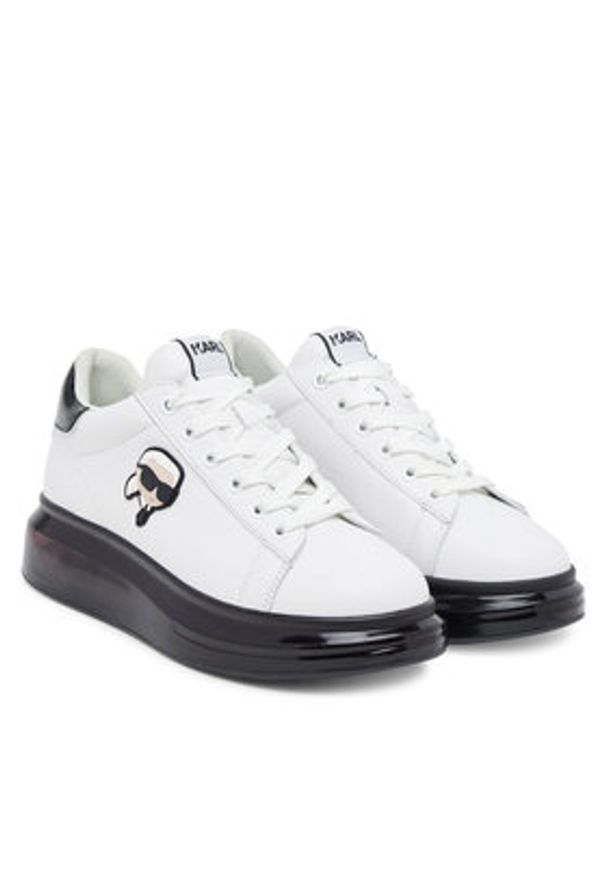 Karl Lagerfeld - KARL LAGERFELD Sneakersy Kapri Kushion KL62630N Biały. Kolor: biały. Materiał: skóra