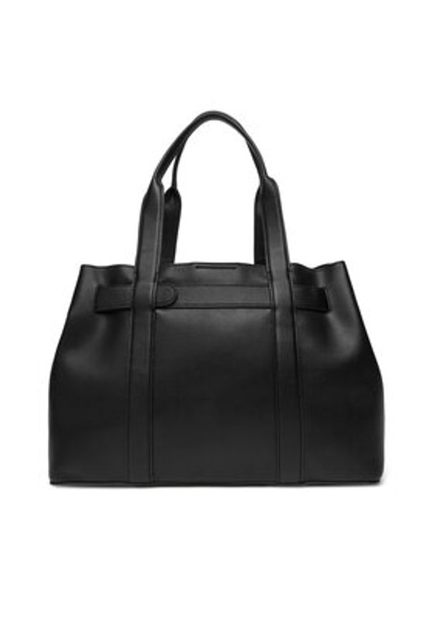 Calvin Klein Torebka Buckle Medium Tote LV04F3294G Czarny. Kolor: czarny. Materiał: skórzane