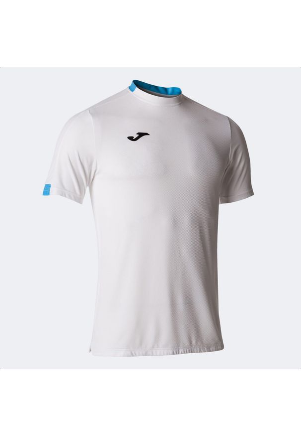 Koszulka tenisowa męska z krótkim rękawem Joma smash short sleeve. Kolor: biały, wielokolorowy, niebieski. Długość rękawa: krótki rękaw. Długość: krótkie. Sport: tenis