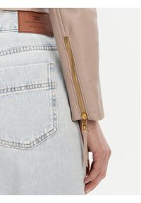 Elisabetta Franchi Kurtka skórzana GD-47Z-51E2-V1200 Beżowy Regular Fit. Kolor: beżowy. Materiał: skóra #4