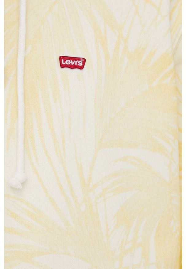 Levi's® - Levi's bluza bawełniana męska kolor żółty z kapturem wzorzysta. Okazja: na spotkanie biznesowe, na co dzień. Typ kołnierza: kaptur. Kolor: żółty. Materiał: bawełna. Wzór: aplikacja. Styl: casual, biznesowy