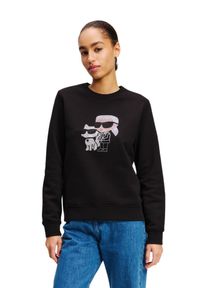 Karl Lagerfeld - KARL LAGERFELD Czarna damska bluza z cyrkoniami Ikon Rs Duo, Rozmiar L. Kolor: czarny #4