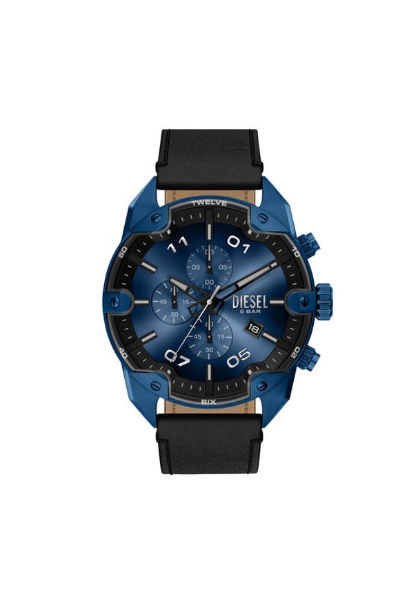 Diesel Zegarek Spiked DZ4703 Czarny. Kolor: czarny. Materiał: skóra