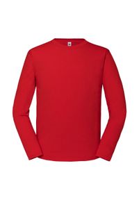 FRUIT OF THE LOOM - Koszulka Z Długim Rękawem Unisex Adult Iconic 195 Plain. Kolor: czerwony. Długość rękawa: długi rękaw. Długość: długie