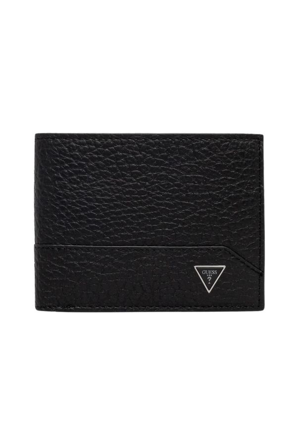 Guess - GUESS Czarny portfel męski Torino Bifold. Kolor: czarny. Materiał: skóra