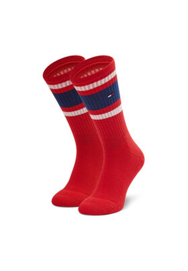 TOMMY HILFIGER - Tommy Hilfiger Zestaw 2 par wysokich skarpet unisex 394020001 Czerwony. Kolor: czerwony. Materiał: materiał