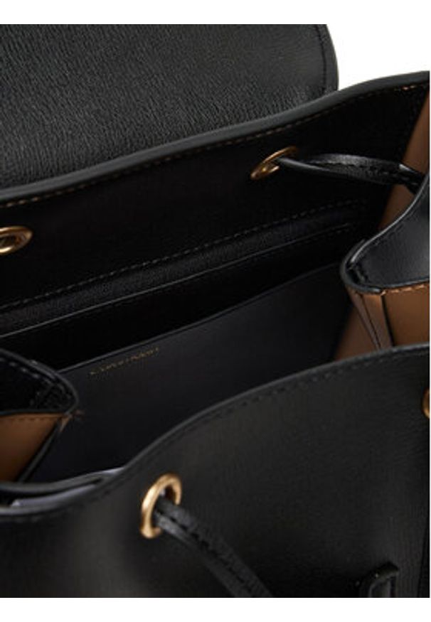 Calvin Klein Plecak Foil Logo Flap Backpack LV04F3297G Czarny. Kolor: czarny. Materiał: skóra