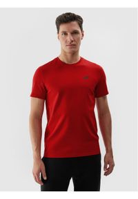 4f - 4F T-Shirt 4FWSS24TTSHM1154 Bordowy Regular Fit. Kolor: czerwony. Materiał: bawełna
