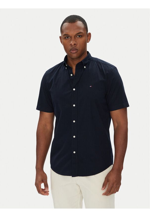 TOMMY HILFIGER - Tommy Hilfiger Koszula MW0MW37584 Granatowy Regular Fit. Kolor: niebieski. Materiał: bawełna
