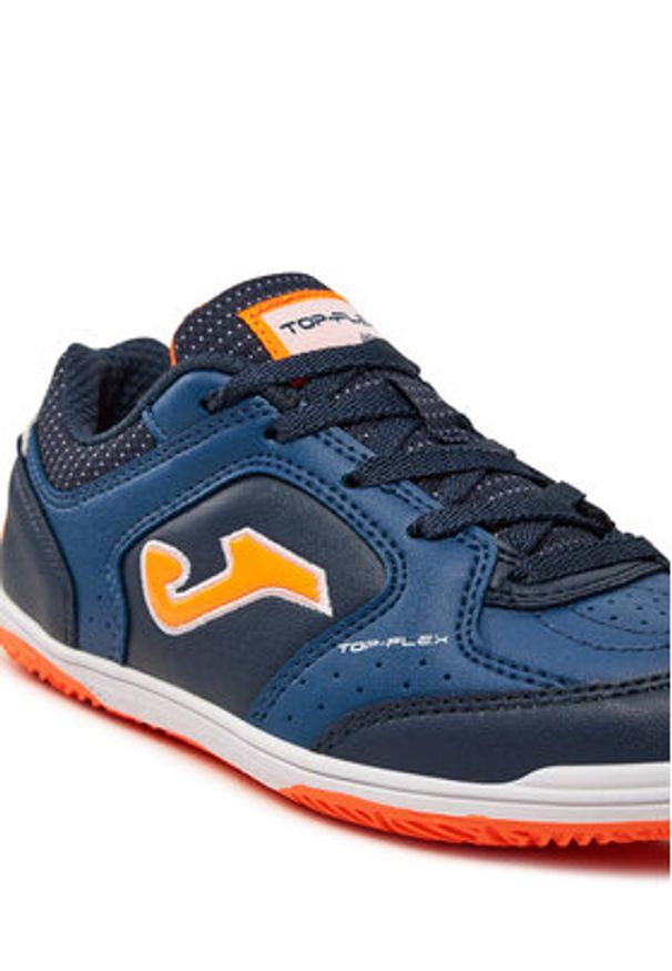 Joma Buty do piłki nożnej Top Flex Jr Indoor TPJW2433IN Niebieski. Kolor: niebieski. Materiał: skóra