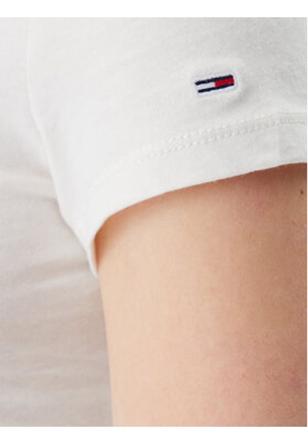Tommy Jeans T-Shirt Essential DW0DW19447 Écru Slim Fit. Materiał: bawełna