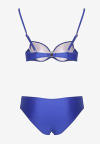 Born2be - Niebieskie Dwuczęściowe Bikini Biustonosz z Aplikacją Majtki Typu Figi Vikrria. Kolor: niebieski. Wzór: aplikacja #5