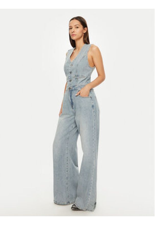 One Teaspoon Kombinezon Love Machines 26793 Niebieski Regular Fit. Kolor: niebieski. Materiał: bawełna