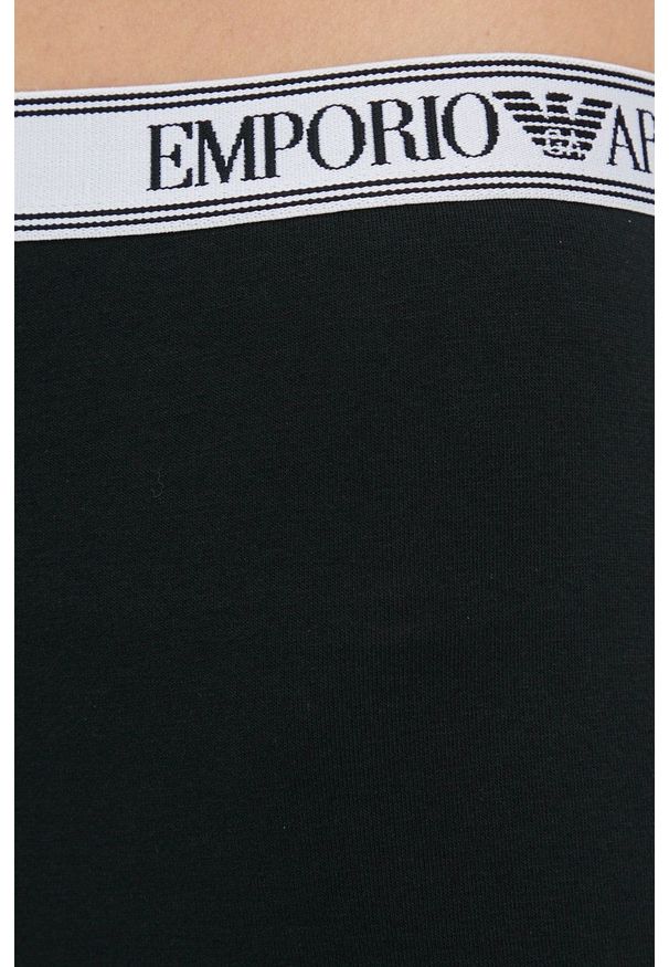 Emporio Armani Underwear legginsy damskie kolor czarny z nadrukiem. Kolor: czarny. Wzór: nadruk