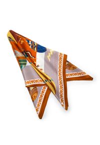 Wittchen - Damska apaszka jedwabna we wzory. Okazja: na spotkanie biznesowe. Kolor: biały, wielokolorowy, pomarańczowy. Materiał: jedwab. Wzór: gładki. Sezon: lato. Styl: elegancki, biznesowy #3