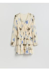 Reserved - Sukienka mini z falbanami - wielobarwny. Materiał: dzianina. Długość: mini #1