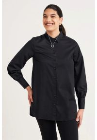 Cellbes - Długa koszula ze satyny bawełnianej. Kolor: czarny. Materiał: satyna, bawełna. Długość rękawa: długi rękaw. Długość: długie #1