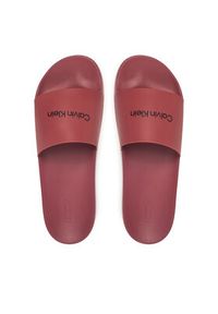 Calvin Klein Klapki Pool Slide Rubber HM0HM00455 Bordowy. Kolor: czerwony