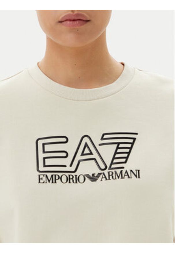 EA7 Emporio Armani Bluza 7W000100 AF10377 U1079 Beżowy Loose Fit. Kolor: beżowy. Materiał: bawełna